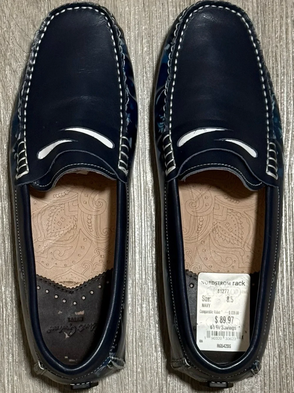 Robert Graham Realist Loafers Slip On Moccasin Shoe RG5420S Blue Men’s Size 8.5